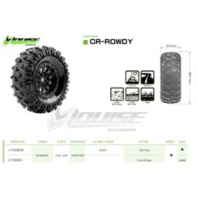 Neumáticos Louise RC CR-ROWDY 1/18-1/24 Crawler montados Super Soft en llantas negras 1.0 Hex 7mm LR-T3368VB