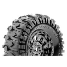 Neumáticos Louise RC CR-ROWDY Class 1 1/10 Crawler montados Super Soft en llantas Black Chrome 1.9″ Hex 12 mm LR-T3233VBC