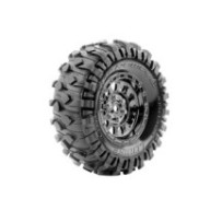 Neumáticos Louise RC CR-ROWDY Class 1 1/10 Crawler montados Super Soft en llantas Black Chrome 1.9″ Hex 12 mm LR-T3233VBC