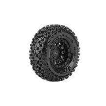 Neumáticos Louise RC CR-UPHILL 1/18-1/24 Crawler montados Super Soft en llantas negras 1.0 Hex 7mm LR-T3369VB