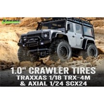 Neumáticos Louise RC CR-UPHILL 1/18-1/24 Crawler montados Super Soft en llantas negras 1.0 Hex 7mm LR-T3369VB