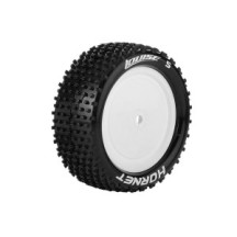 Louise RC E-HORNET 1-10 Buggy Tire Set Mounted Soft White Wheels Hex 12mm 4WD Front LR-T3170SWKF