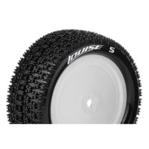 Louise RC E-MAGLEV 1-10 Buggy Tire Set Mounted Soft White Wheels Hex 12mm 4WD Front LR-T3174SWKF