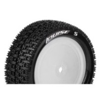 Louise RC E-MAGLEV 1-10 Buggy Tire Set Mounted Soft White Wheels Hex 12mm 4WD Front LR-T3174SWKF