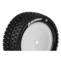 Louise RC E-MAGLEV 1-10 Buggy Tire Set Mounted Super Soft White Wheels Hex 12mm 4WD Front LR-T3174VWKF