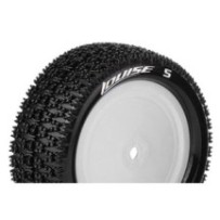 Louise RC E-MAGLEV 1-10 Buggy Tire Set Mounted Super Soft White Wheels Hex 12mm 4WD Front LR-T3174VWKF