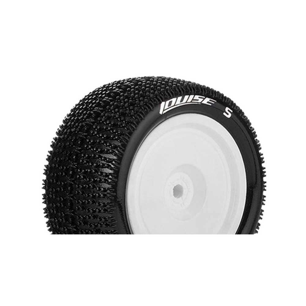 Louise RC E-MAGLEV 1-10 Buggy Tire Set Mounted Super Soft White Wheels Hex 12mm 4WD Rear LR-T3176VWKR