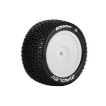 Louise RC E-MAGLEV 1-10 Buggy Tire Set Mounted Super Soft White Wheels Hex 12mm 4WD Rear LR-T3176VWKR