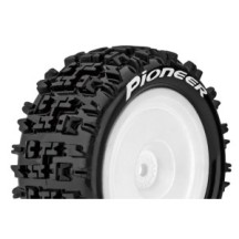 Louise RC E-PIONEER 1-10 Buggy Tire Set Mounted Soft White Wheels Hex 12mm Rear LR-T3278SWKR