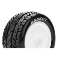 Louise RC E-ROCKET 1-10 Buggy Tire Set Mounted Soft White Wheels Hex 12mm 4WD Rear LR-T3188SWKR