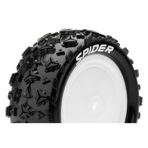 Louise RC E-SPIDER 1-10 Buggy Tire Set Mounted Soft White Wheels Hex 12mm 4WD Front LR-T3198SWKF