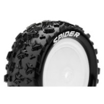 Louise RC E-SPIDER 1-10 Buggy Tire Set Mounted Soft White Wheels Hex 12mm 4WD Front LR-T3198SWKF