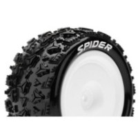 Louise RC E-SPIDER 1-10 Buggy Tire Set Mounted Soft White Wheels Hex 12mm 4WD Rear LR-T3200SWKR