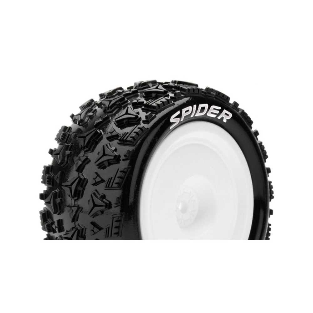 Louise RC E-SPIDER 1-10 Buggy Tire Set Mounted Soft White Wheels Hex 12mm 4WD Rear LR-T3200SWKR Louise RC E-SPIDER 1-10 Buggy Tire Set Mounted Soft White Wheels Hex 12mm 4WD Rear LR-T3200SWKR