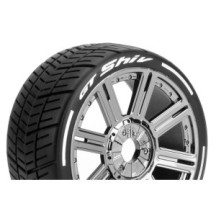 Louise RC MFT GT-SHIV 1-8 Buggy Tire Set Mounted Soft Black Chrome Spoke Wheels Hex 17mm LR-T3284SBC