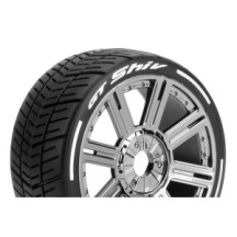 Louise RC MFT GT-SHIV 1-8 Buggy Tire Set Mounted Super Soft Black Chrome Spoke Wheels Hex 17mm LR-T3284VBC