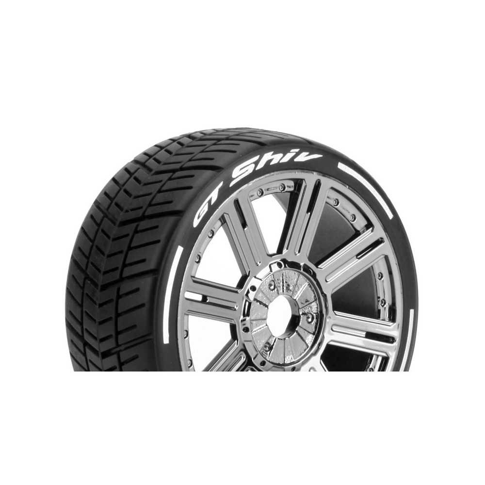 Louise RC MFT GT-SHIV 1-8 Buggy Tire Set Mounted Super Soft Black Chrome Spoke Wheels Hex 17mm LR-T3284VBC Louise RC MFT GT-SHIV 1-8 Buggy Tire Set Mounted Super Soft Black Chrome Spoke Wheels Hex 17mm LR-T3284VBC