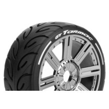 Louise RC MFT GT-TARMAC 1-8 Buggy Tire Set Mounted Soft Black Chrome Spoke Wheels Hex 17mm LR-T3285SBC