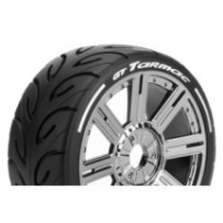 Louise RC MFT GT-TARMAC 1-8 Buggy Tire Set Mounted Soft Black Chrome Spoke Wheels Hex 17mm LR-T3285SBC
