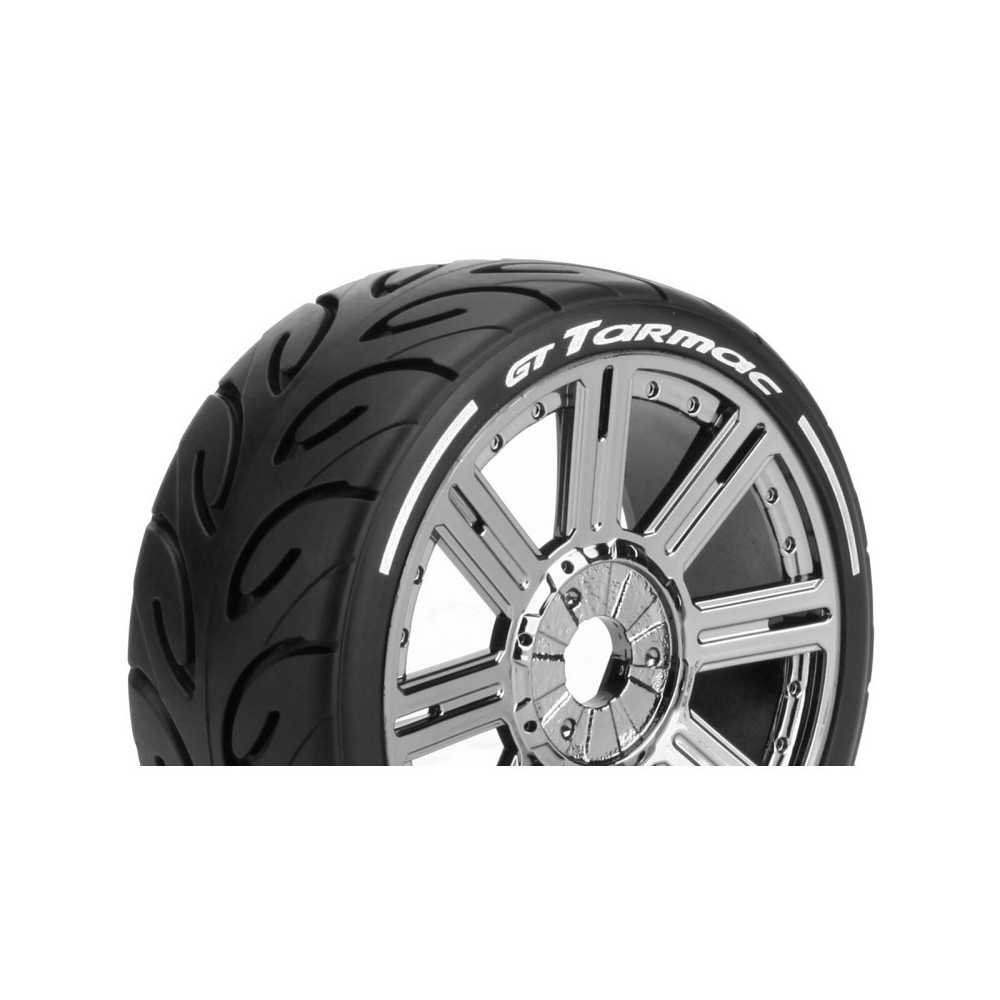 Ruedas GT-Tarmac 1/8 blandas cromo negro LR-T3285SBC
