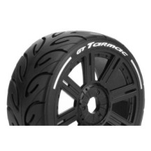 Louise RC MFT GT-TARMAC 1-8 Buggy Tire Set Mounted Soft Black Spoke Wheels Hex 17mm LR-T3285SB