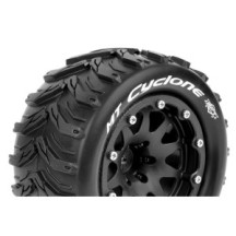 Louise RC MFT MT-CYCLONE 1-10 Monster Truck Tire Set Mounted Sport Black 2.8 Bead-Lock Wheels 1/2 LR-T3310SBH