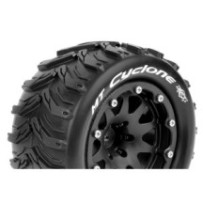 Louise RC MFT MT-CYCLONE 1-10 Monster Truck Tire Set Mounted Sport Black 2.8 Bead-Lock Wheels 1/2 LR-T3310SBH