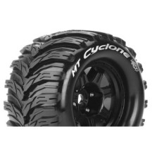 Louise RC MFT MT-CYCLONE 1-8 Monster Truck Tire Set Mounted Sport Black 3.8 Bead Style Wheels 0 LR-T3323B