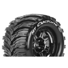 Louise RC MFT MT-CYCLONE 1-8 Monster Truck Tire Set Mounted Sport Black Chrome 3.8 Bead Style Wheels LR-T3323BC