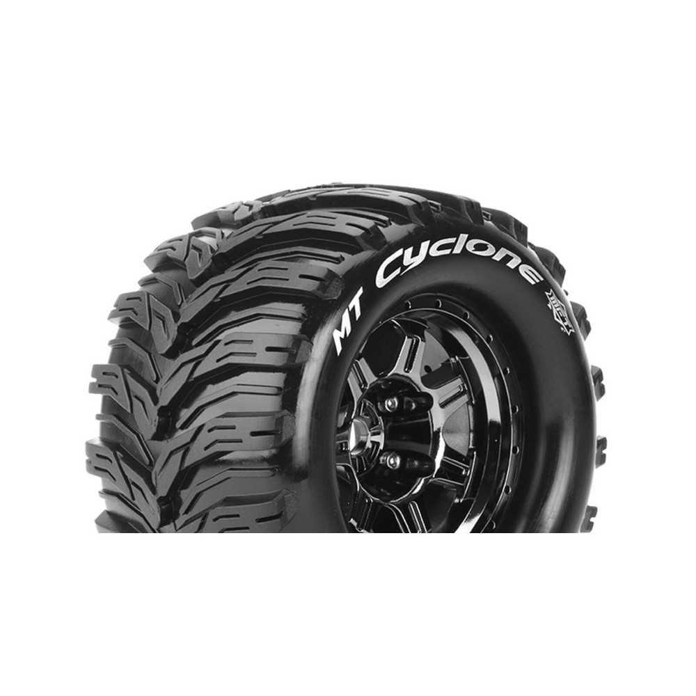 Louise RC MFT MT-CYCLONE 1-8 Monster Truck Tire Set Mounted Sport Black Chrome 3.8 Bead Style Wheels LR-T3323BC Louise RC MFT MT-CYCLONE 1-8 Monster Truck Tire Set Mounted Sport Black Chrome 3.8 Bead Style Wheels LR-T3323BC