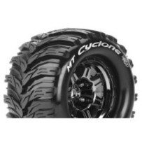 Louise RC MFT MT-CYCLONE 1-8 Monster Truck Tire Set Mounted Sport Black Chrome 3.8 Bead Style Wheels LR-T3323BCH