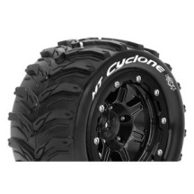 Louise RC MFT MT-CYCLONE Tire Set for Maxx Mounted Sport Black 3.8 Bead-Lock Wheels 1/2 LR-T3331SB
