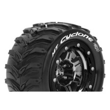 Louise RC MFT MT-CYCLONE Tire Set for Maxx Mounted Sport Black Chrome 3.8 Bead-Lock Wheels 1/2 LR-T3331SBC