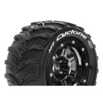 Louise RC MFT MT-CYCLONE Tire Set for Maxx Mounted Sport Black Chrome 3.8 Bead-Lock Wheels 1/2 LR-T3331SBC