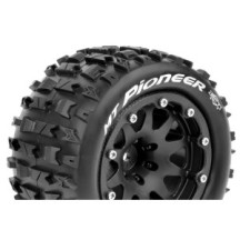 Louise RC MFT MT-PIONEER 1-10 Monster Truck Tire Set Mounted Sport Black 2.8 Bead-Lock Wheels 1/2 LR-T3308SBH