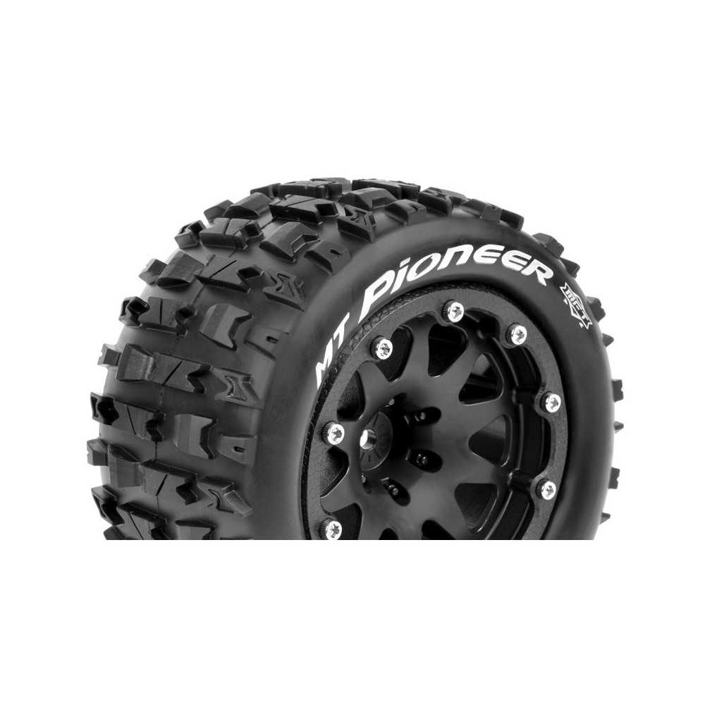 Louise RC MFT MT-PIONEER 1-10 Monster Truck Tire Set Mounted Sport Black 2.8 Bead-Lock Wheels 1/2 LR-T3308SBH
