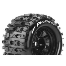 Louise RC MFT MT-PIONEER 1-8 Monster Truck Tire Set Mounted Sport Black 3.8 Bead Style Wheels 1/2 LR-T3321BH