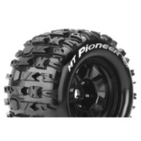 Louise RC MFT MT-PIONEER 1-8 Monster Truck Tire Set Mounted Sport Black 3.8 Bead Style Wheels 1/2 LR-T3321BH