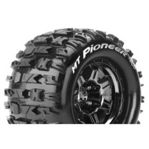 Louise RC MFT MT-PIONEER 1-8 Monster Truck Tire Set Mounted Sport Black Chrome 3.8 Bead Style Wheels LR-T3321BCH