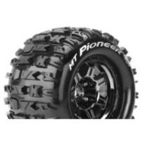 Louise RC MFT MT-PIONEER 1-8 Monster Truck Tire Set Mounted Sport Black Chrome 3.8 Bead Style Wheels LR-T3321BCH