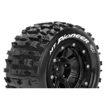 Louise RC MFT MT-PIONEER Tire Set for Maxx Mounted Sport Black 3.8 Bead-Lock Wheels 1/2 LR-T3329SB