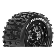 Louise RC MFT MT-PIONEER Tire Set for Maxx Mounted Sport Black Chrome 3.8 Bead-Lock Wheels 1/2 LR-T3329SBC