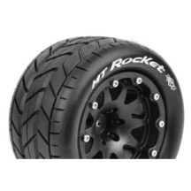 Louise RC MFT MT-ROCKET 1-10 Monster Truck Tire Set Mounted Sport Black 2.8 Bead-Lock Wheels 1/2 LR-T3307SBH