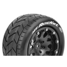 Louise RC MFT MT-ROCKET 1-10 Monster Truck Tire Set Mounted Sport Black 2.8 Bead-Lock Wheels 1/2 LR-T3307SBM