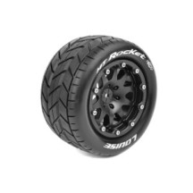 Louise RC MFT MT-ROCKET 1-10 Monster Truck Tire Set Mounted Sport Black 2.8 Bead-Lock Wheels 1/2 LR-T3307SBM