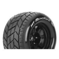 Louise RC MFT MT-ROCKET 1-8 Monster Truck Tire Set Mounted Sport Black 3.8 Bead Style Wheels 0 LR-T3320B