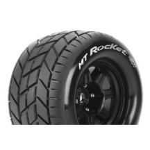 Louise RC MFT MT-ROCKET 1-8 Monster Truck Tire Set Mounted Sport Black 3.8 Bead Style Wheels 1/2 LR-T3320BH