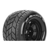 Louise RC MFT MT-ROCKET 1-8 Monster Truck Tire Set Mounted Sport Black 3.8 Bead Style Wheels 1/2 LR-T3320BH