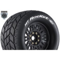 Louise RC MFT MT-ROCKET 1-8 Monster Truck Tire Set Mounted Sport Black Wheels LR-T3320X