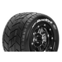 Louise RC MFT MT-ROCKET Tire Set for Maxx Mounted Sport Black Chrome 3.8 Bead-Lock Wheels 1/2 LR-T3328SBC